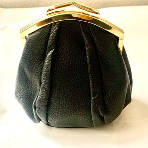 New Bodhi Frame leather Coin Pouch/Purse- fully Lined 100% Soft Leather. Black
